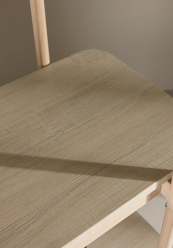 VIND KOLLEKSJON Heim bokhylle, 190 cm, m. 5 hyller - hvitkalket MDF og stl