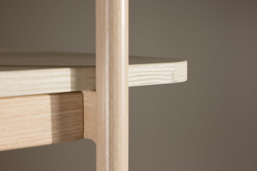 VIND KOLLEKSJON Heim bokhylle, 190 cm, m. 5 hyller - hvitkalket MDF og stl