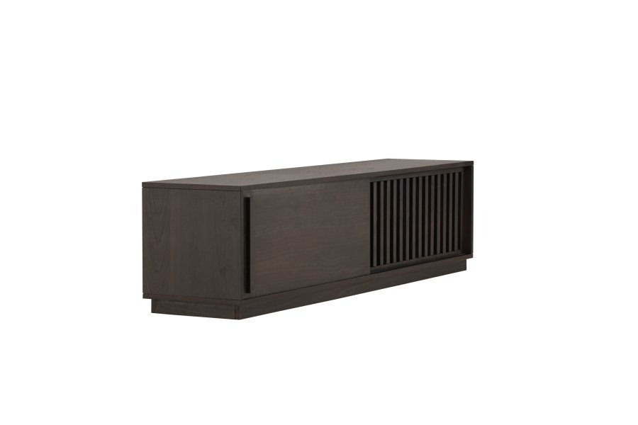 VENTURE DESIGN Lugo TV-benk, m. 2 skyvedrer og hylle - mocca melamin (180x40)