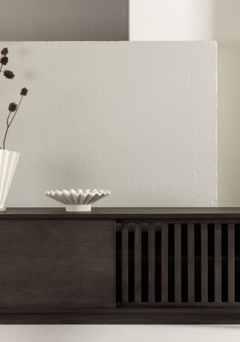 VENTURE DESIGN Lugo TV-benk, m. 2 skyvedrer og hylle - mocca melamin (180x40)