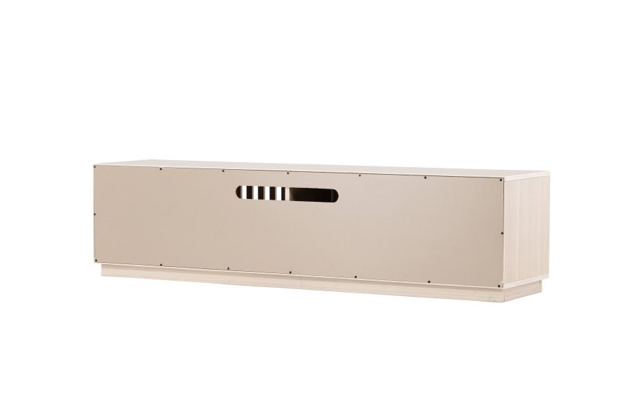 VENTURE DESIGN Lugo TV-benk, m. 2 skyvedrer og hylle - hvitkalket melamin (180x40)