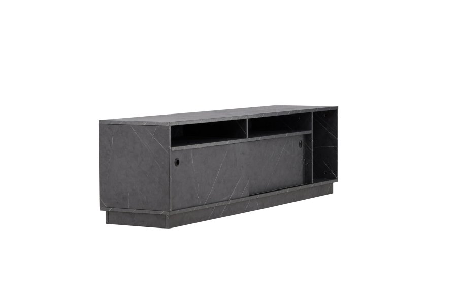 VENTURE DESIGN Girona TV-benk, m. 2 skyvedrer - sort melamin (180x40)