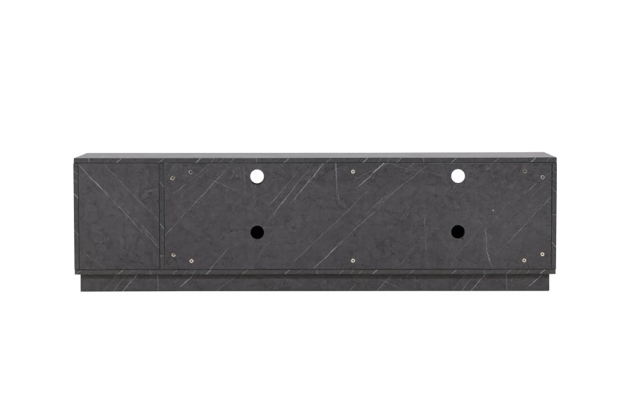 VENTURE DESIGN Girona TV-benk, m. 2 skyvedrer - sort melamin (180x40)