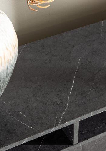 VENTURE DESIGN Girona TV-benk, m. 2 skyvedrer - sort melamin (180x40)