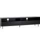 VENTURE DESIGN Navarra TV-benk, rektangulr - matt sort melamin og svart jern (180x40)