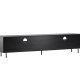 VENTURE DESIGN Navarra TV-benk, rektangulr - matt sort melamin og svart jern (180x40)