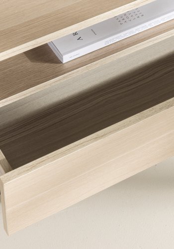 VENTURE DESIGN Navarra TV-bnk, rektangulr - hvidvasket melamin og sort jern (180x40)