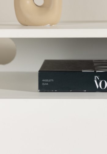 VENTURE DESIGN Navarra TV-benk, rektangulr - hvit melamin og svart jern (180x40)