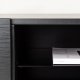 VENTURE DESIGN Cuenca TV-benk, m. 2 drer og hylle - svart glass og melamin (160x47)