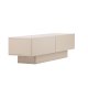 VENTURE DESIGN Cuenca TV-benk, m. 2 drer og hylle - svart glass og beige melamin (160x47)
