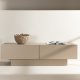 VENTURE DESIGN Cuenca TV-benk, m. 2 drer og hylle - svart glass og beige melamin (160x47)