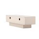VENTURE DESIGN Cuenca TV-benk, m. 2 drer og hylle - svart glass og beige melamin (160x47)