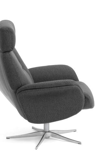 Mars 1 hvilestol - antrasittgr stoff og brstet aluminium