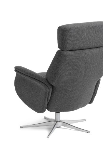 Mars 1 hvilestol - antrasittgr stoff og brstet aluminium