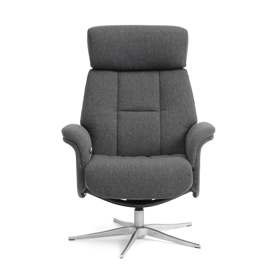 Mars 1 hvilestol - antrasittgr stoff og brstet aluminium