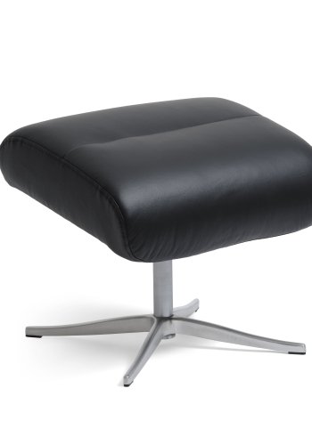 Mars fotskammel - sort kunstskinn og brstet aluminium