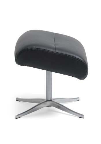 Mars fotskammel - sort kunstskinn og brstet aluminium