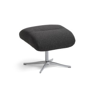 Mars fotpall - antracitgrtt tyg och borstad aluminium