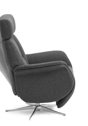 Mars 2 hvilestol, manuell - antrasittgr stoff og brstet aluminium