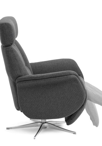 Mars 2 hvilestol, manuell - antrasittgr stoff og brstet aluminium