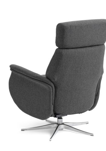 Mars 2 hvilestol, manuell - antrasittgr stoff og brstet aluminium