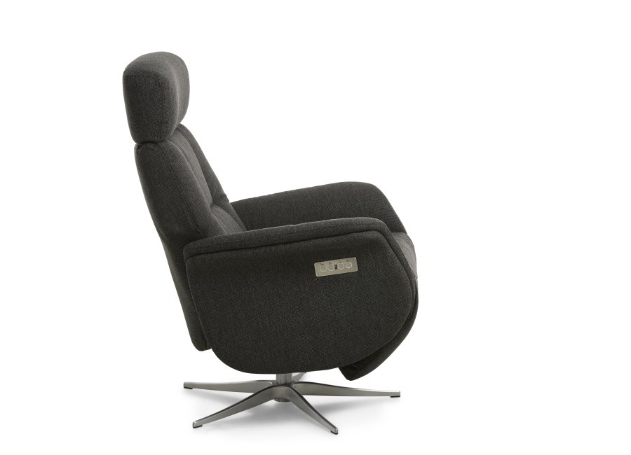 Mars 4 hvilestol, 2 motorer - antrasittgr stoff og brstet aluminium