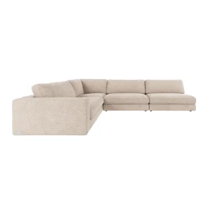 ROWICO Duncan h�rnsoffa 2+3-sits �ppen h�ger sida ljusgr� tyg Robin #01 (c3)