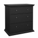 TVILUM North Chest med 3 skuffer, Matt Black, 86,3 x 51,6 x 88,2 cm