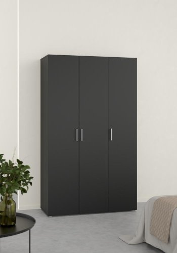 TVILUM Pepe garderobeskab, m. 3 lger - sort folie