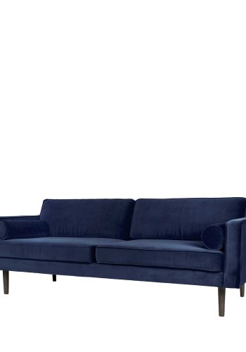BROSTE COPENHAGEN Wind Sofa – blauer Polyester-Velours