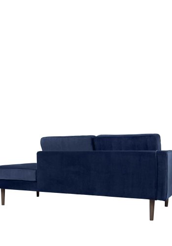 BROSTE COPENHAGEN Wind Chaiselongue – blauer Polyester-Velours