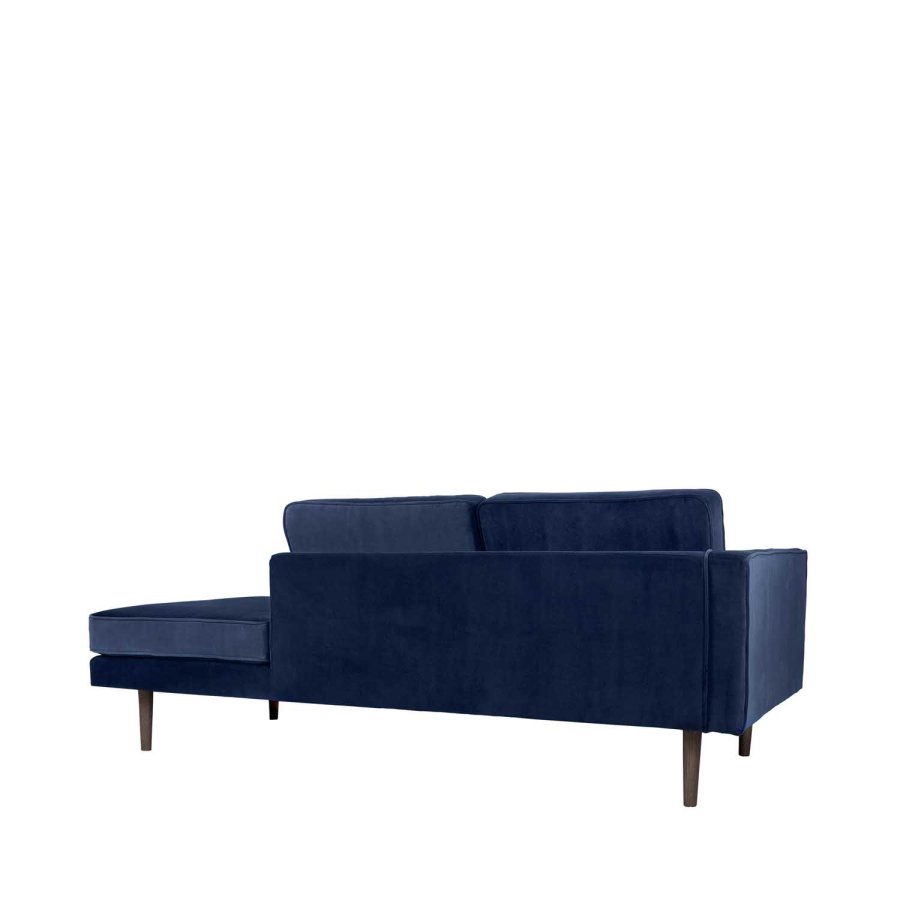 BROSTE COPENHAGEN Wind Chaiselongue – blauer Polyester-Velours