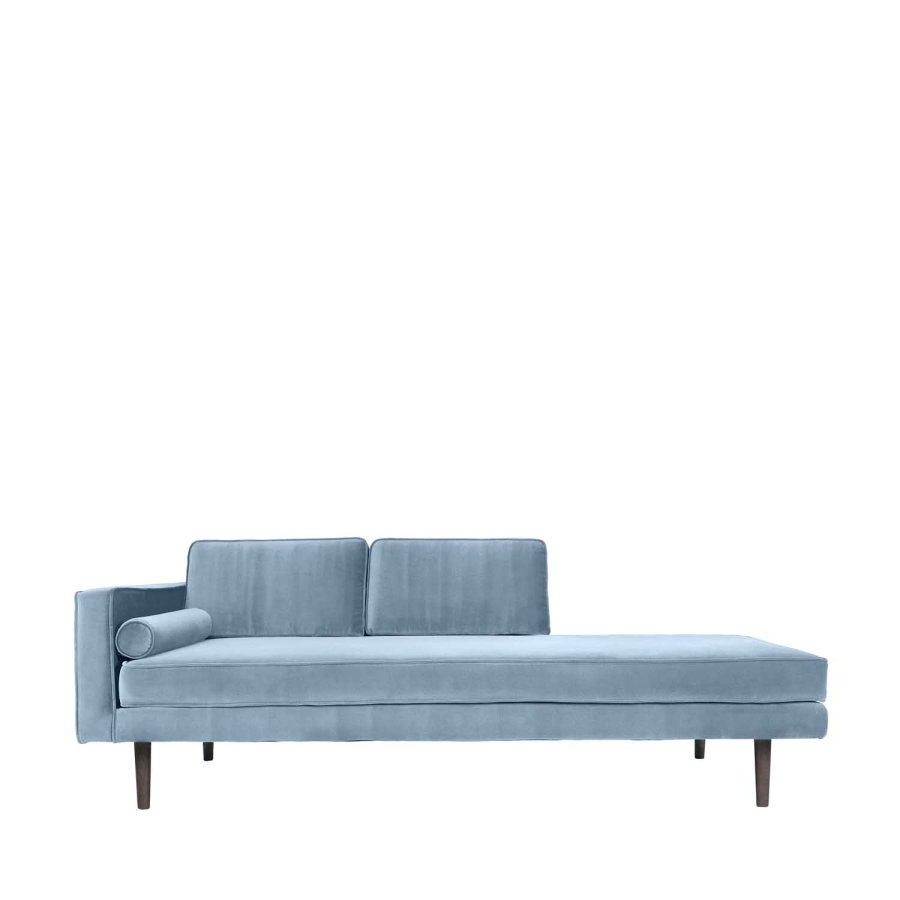 BROSTE COPENHAGEN Wind Chaiselongue – blaues Polyester