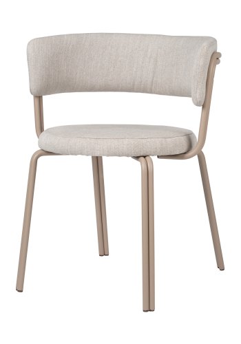 BROSTE COPENHAGEN Oda Esszimmerstuhl - grauer Stoff und Eisen