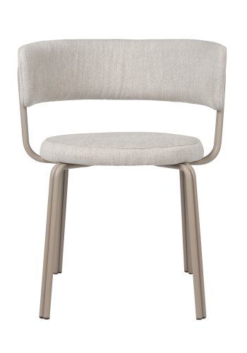 BROSTE COPENHAGEN Oda Esszimmerstuhl - grauer Stoff und Eisen