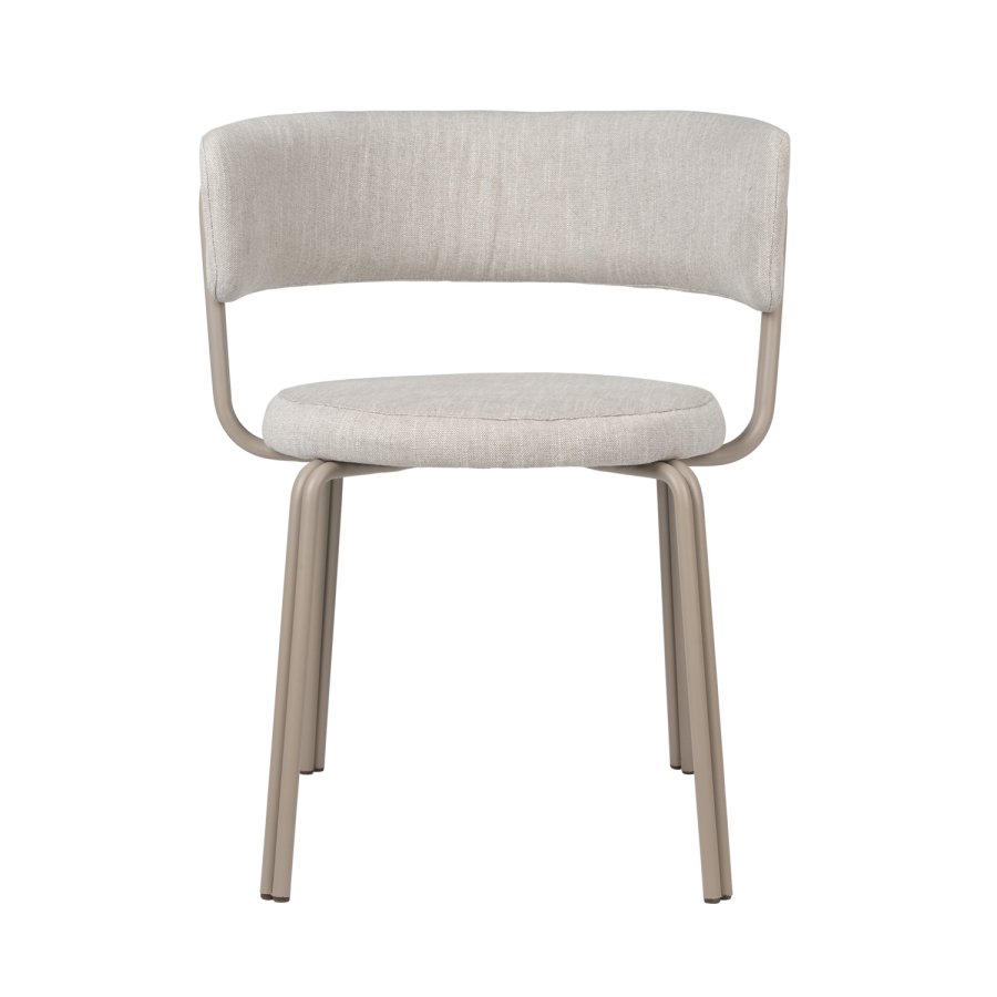 BROSTE COPENHAGEN Oda Esszimmerstuhl - grauer Stoff und Eisen