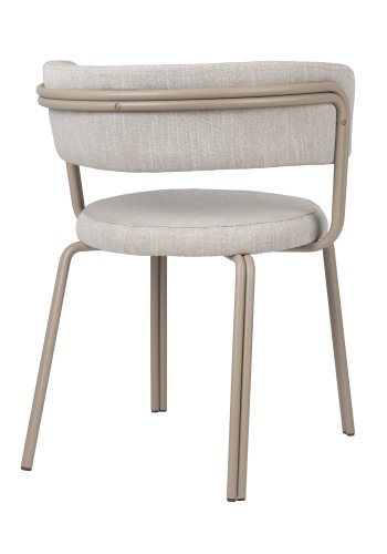 BROSTE COPENHAGEN Oda Esszimmerstuhl - grauer Stoff und Eisen