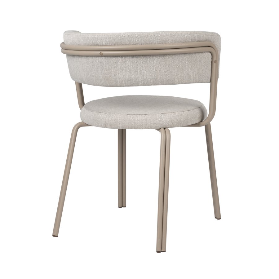 BROSTE COPENHAGEN Oda Esszimmerstuhl - grauer Stoff und Eisen