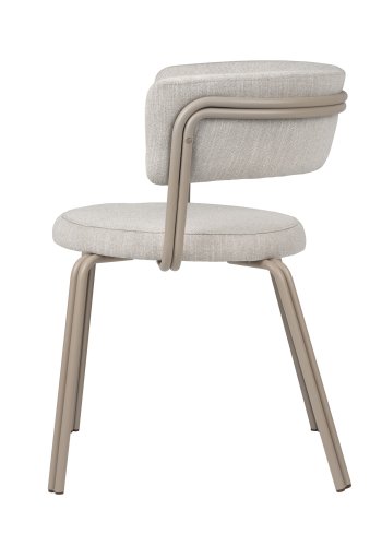 BROSTE COPENHAGEN Oda Esszimmerstuhl - grauer Stoff und Eisen