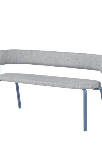 BROSTE COPENHAGEN Oda Bank, mit Rückenlehne – Stoff und blaues Eisen (140x55)