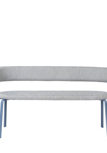 BROSTE COPENHAGEN Oda Bank, mit Rückenlehne – Stoff und blaues Eisen (140x55)