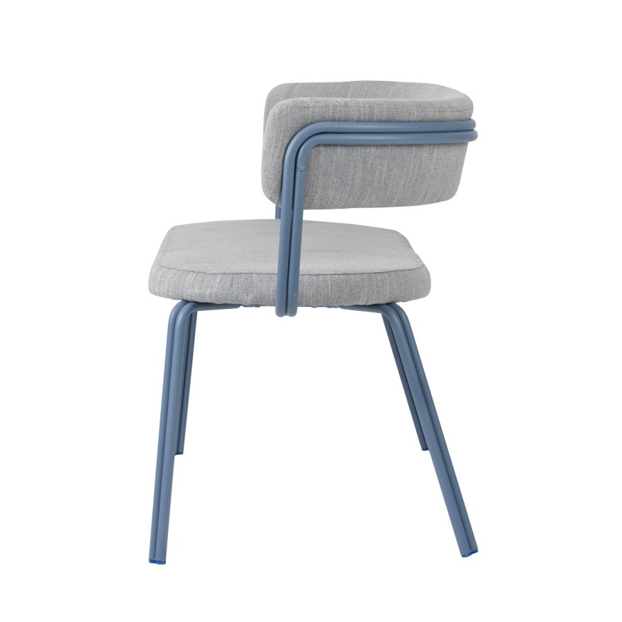 BROSTE COPENHAGEN Oda Bank, mit Rückenlehne – Stoff und blaues Eisen (140x55)