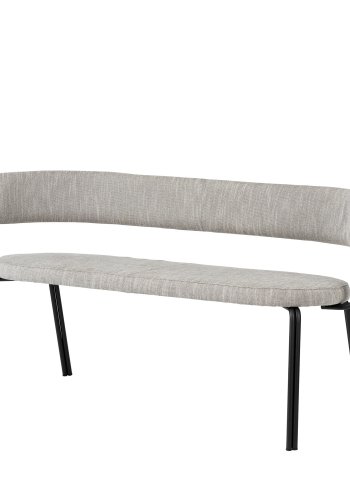 BROSTE COPENHAGEN Oda benk, m. ryggsttte - stoff og svart jern (140x55)