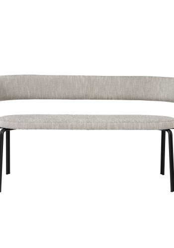 BROSTE COPENHAGEN Oda benk, m. ryggsttte - stoff og svart jern (140x55)