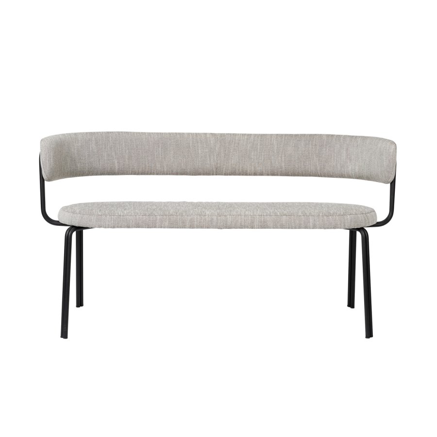 BROSTE COPENHAGEN Oda benk, m. ryggsttte - stoff og svart jern (140x55)