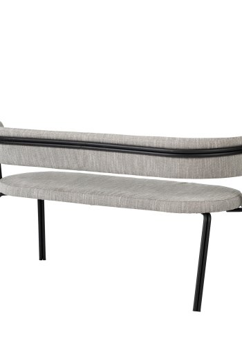 BROSTE COPENHAGEN Oda benk, m. ryggsttte - stoff og svart jern (140x55)