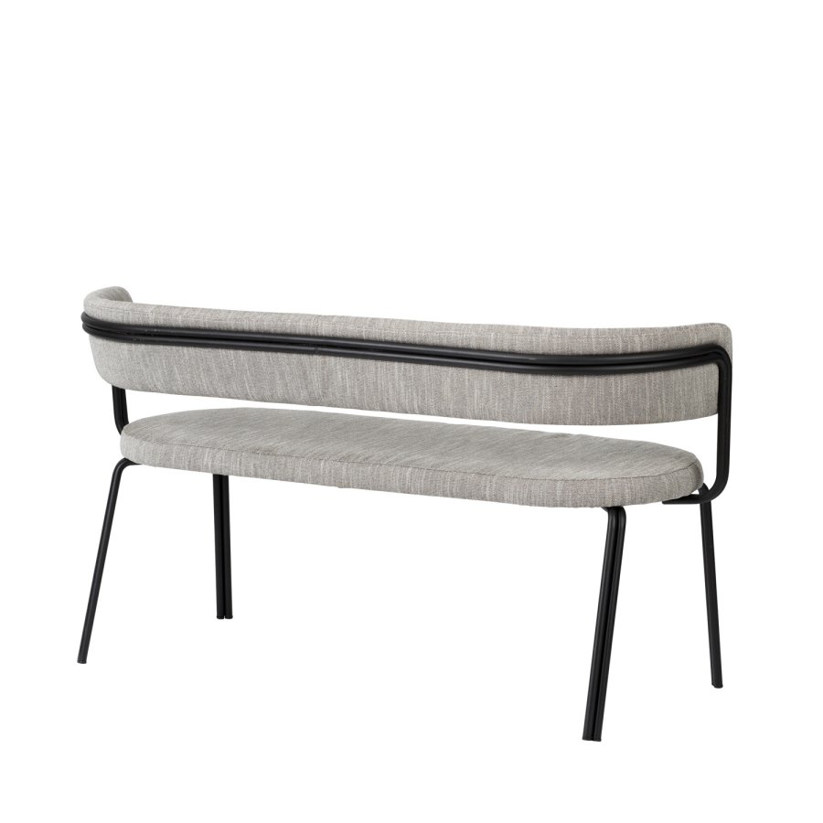 BROSTE COPENHAGEN Oda benk, m. ryggsttte - stoff og svart jern (140x55)