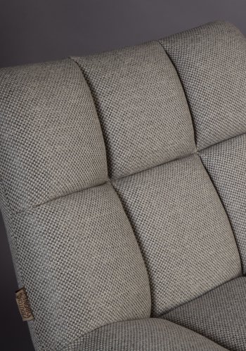 DUTCHBONE Bar-Loungesessel - hellgraues Polyester und schwarzer Stahl