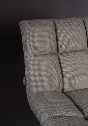 DUTCHBONE Bar-Loungesessel - hellgraues Polyester und schwarzer Stahl