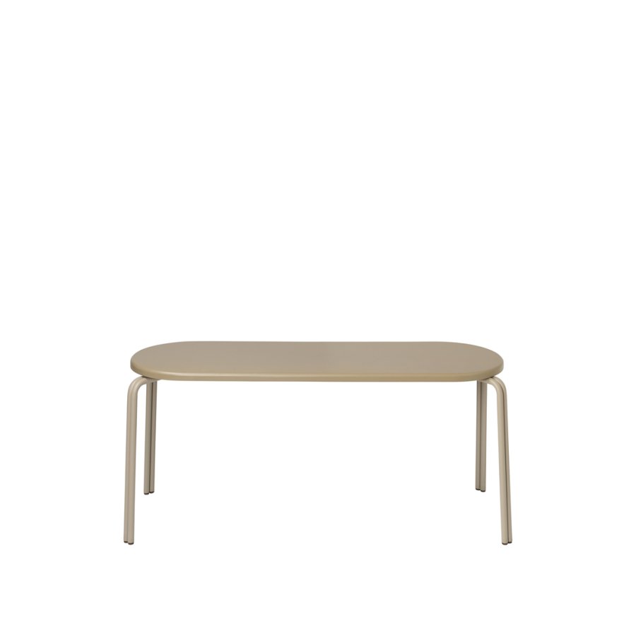 BROSTE COPENHAGEN Oda Bank, rechteckig – beiges Eschenfurnier und Stahl (110x36)